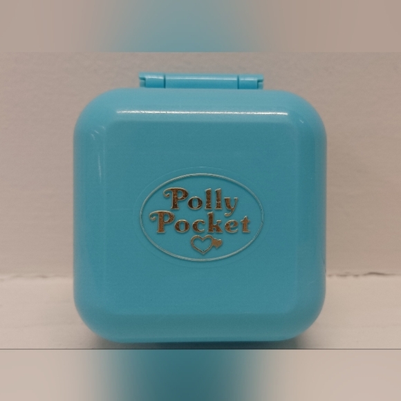 Polly Pocket 1991 Bluebird Dinnertime Ring and Ring Case *Incomplete Turquoise - Picture 8 of 15